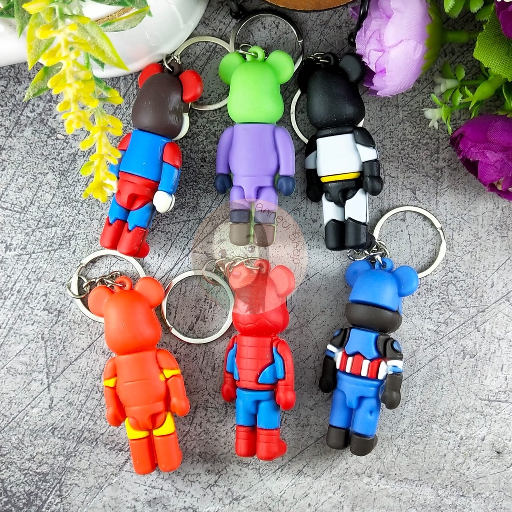 BKK0014 - Gantungan Kunci Uper Heroes Marvel DC Character Keychain Key Chain Gantungan Tas Kotak Pensil Charm Stationery Kpop Korea