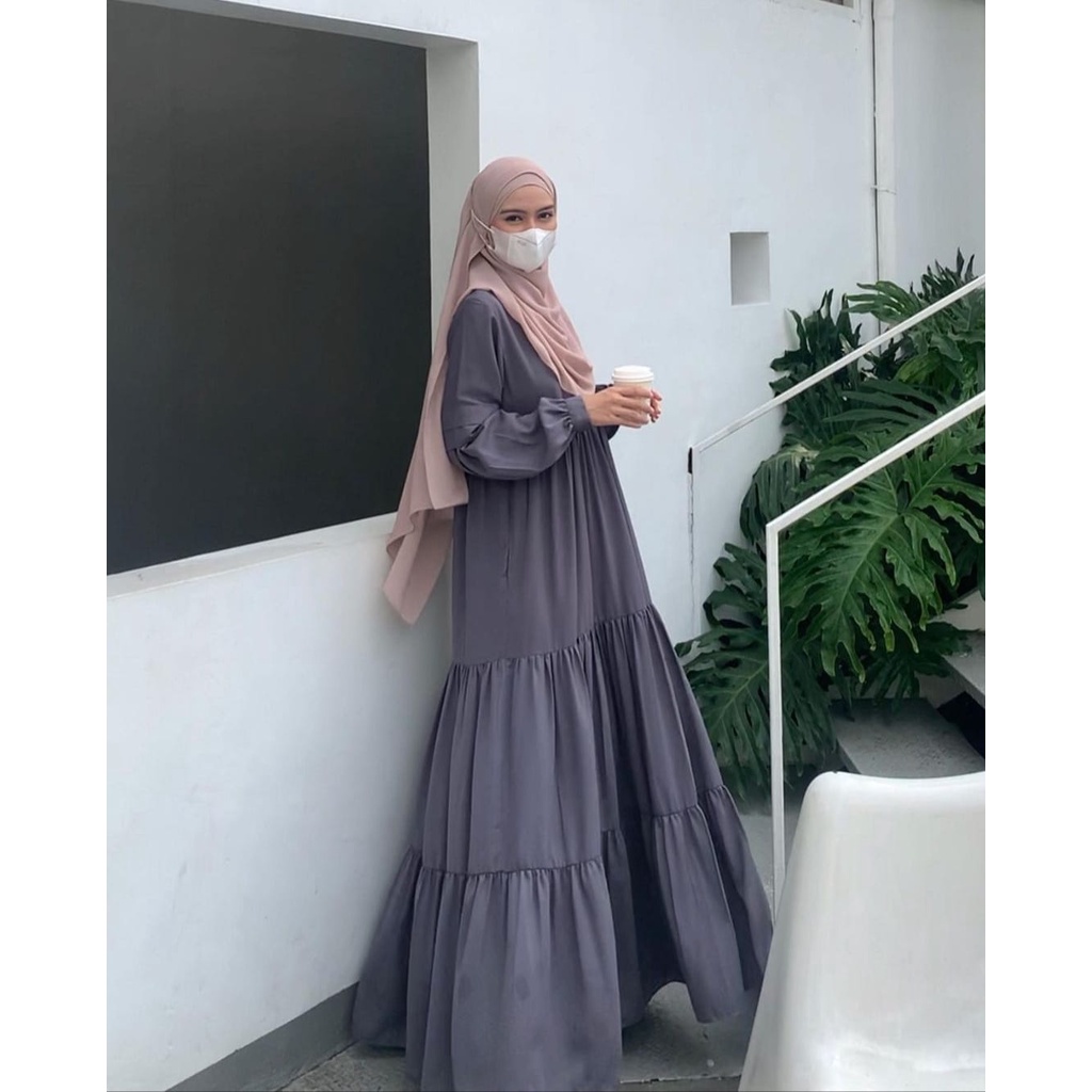 GAMIS RAYON TWILL PREMIUM || VALLERIE DRESS || FASHION MUSLIM WANITA size S M L XL