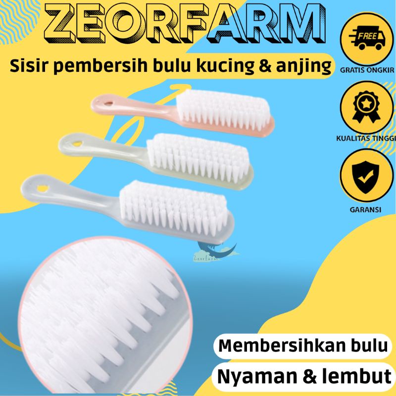 sisir sikat pembersih dan merapikan bulu kucing anjing zeorfarm