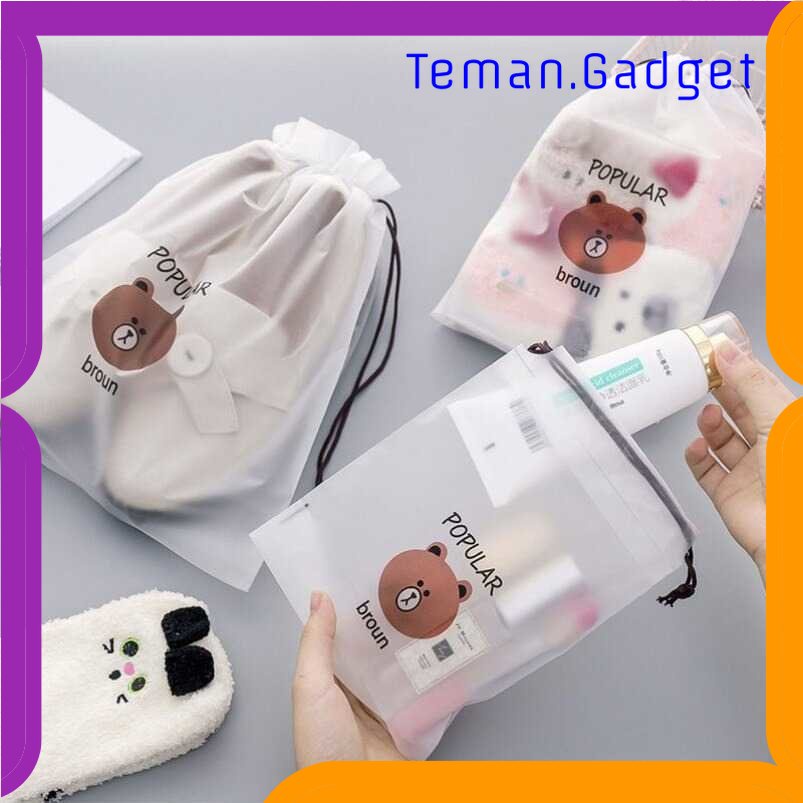 TG-TRV Kantong Pouch Plastik Serut Organizer Drawstring Bag Size XL 30x35cm - VB-71