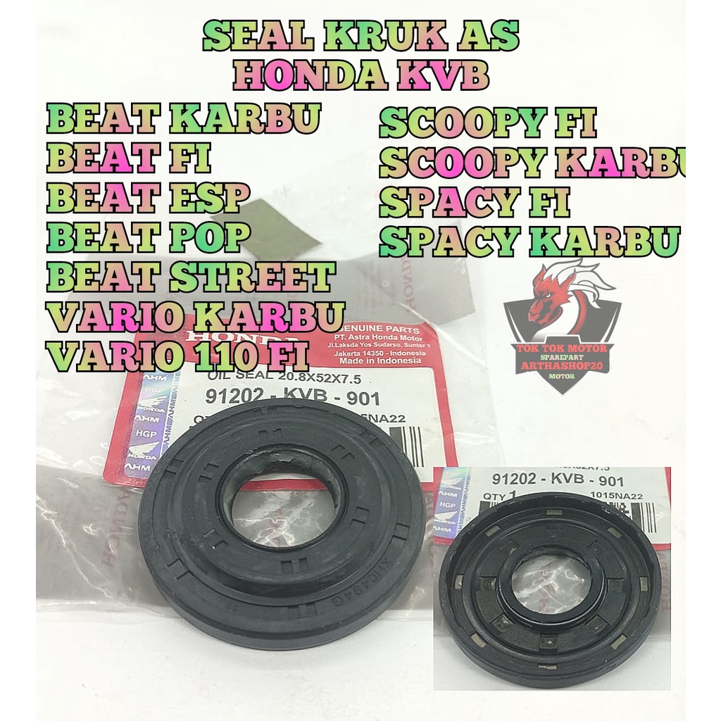 OIL SEAL KRUK AS KVB MOTOR HONDA BEAT KARBU , BEAT FI , BEAT POP , BEAT FI NEW , BEAT STREET , SPACY