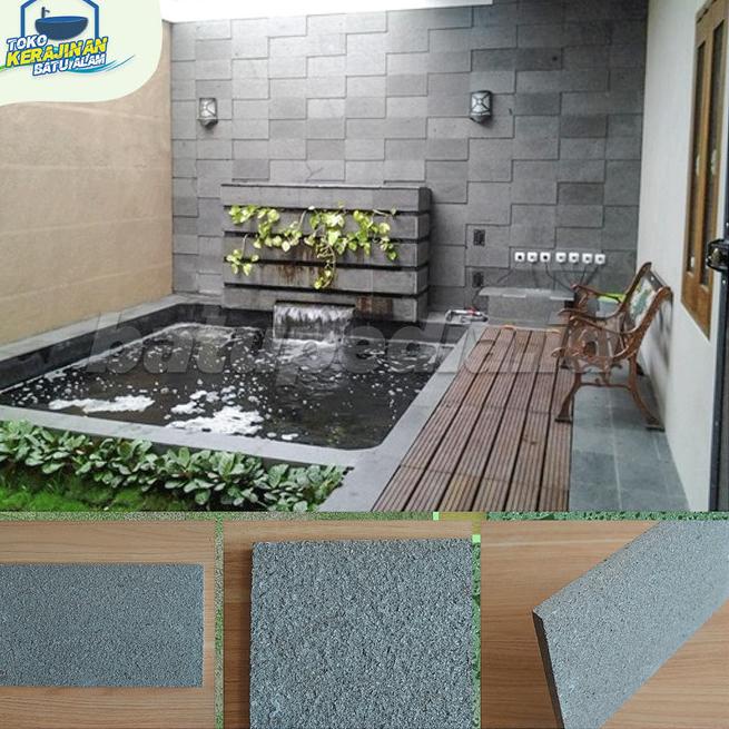 Batu Alam Andesit Flamed Cocok Untuk Dinding, Lantai, Kolam Minimalis - 10x20