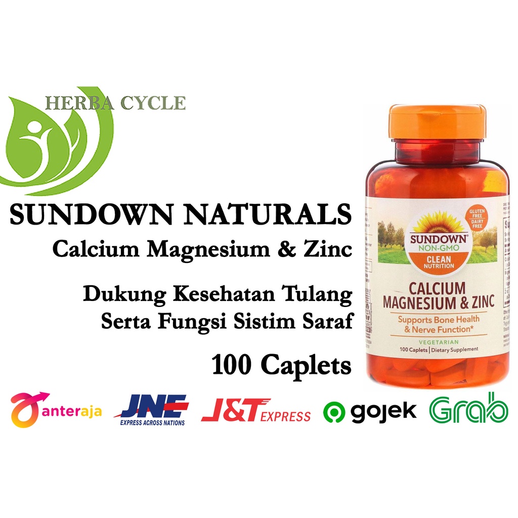 Promo Sundown Naturals Calsium Magnesium Zinc 100 caplets ORI USA