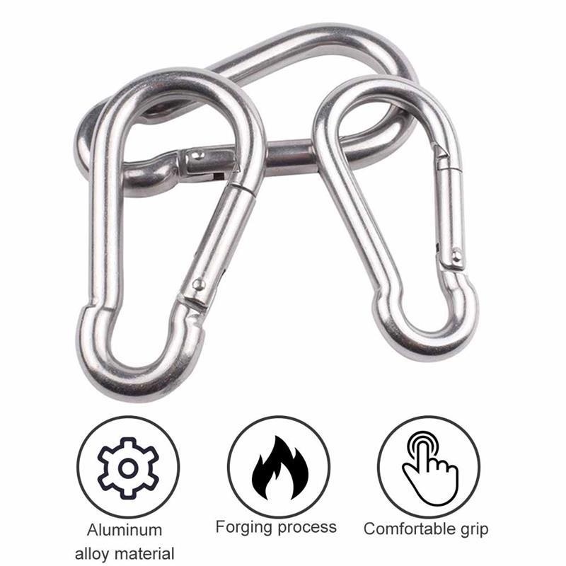 10 Pcs Klip Kait Carabiner Mini Multifungsi Bahan Alloy Tahan Lama Untuk Camping Climbing Hiking Outdoor