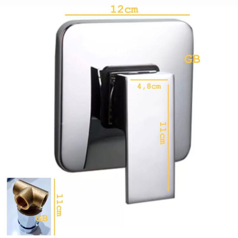 Stop Kran Tanam Kuningan Hot Cold - Kran Tanam Shower Tembok Panas Dingin Keran Air - Wall Shower