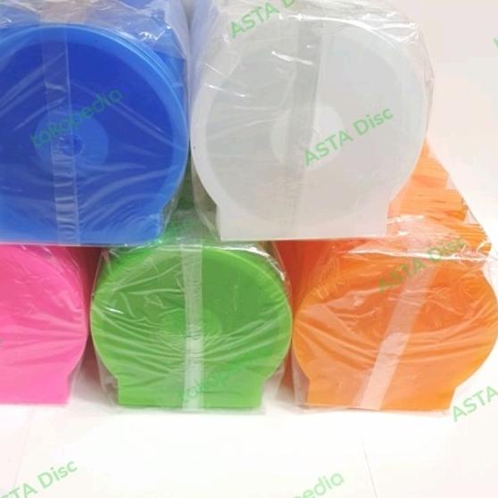 Tempat CD / DVD Bahan Plastik Bentuk Oval isi 50 pcs - Merah Muda