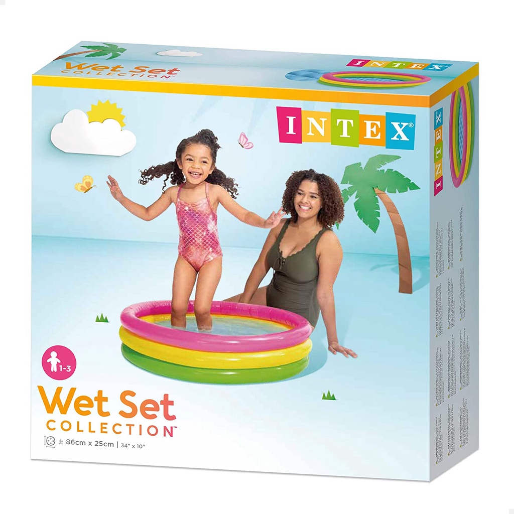 Intex 58924 Kolam Renang Karet Anak Sunset Glow Baby Pool [86 x 25 Cm] / Kolam Mandi Bola Anak