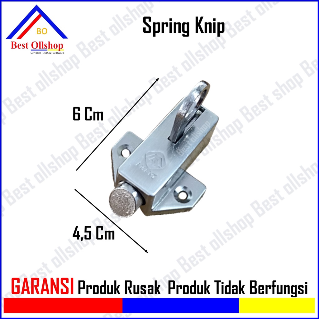 Spring Knip Tebal ORIGINAL /Grendel Kodok Kotak / Slot Jendela / Spring Knife / Kunci Jendela