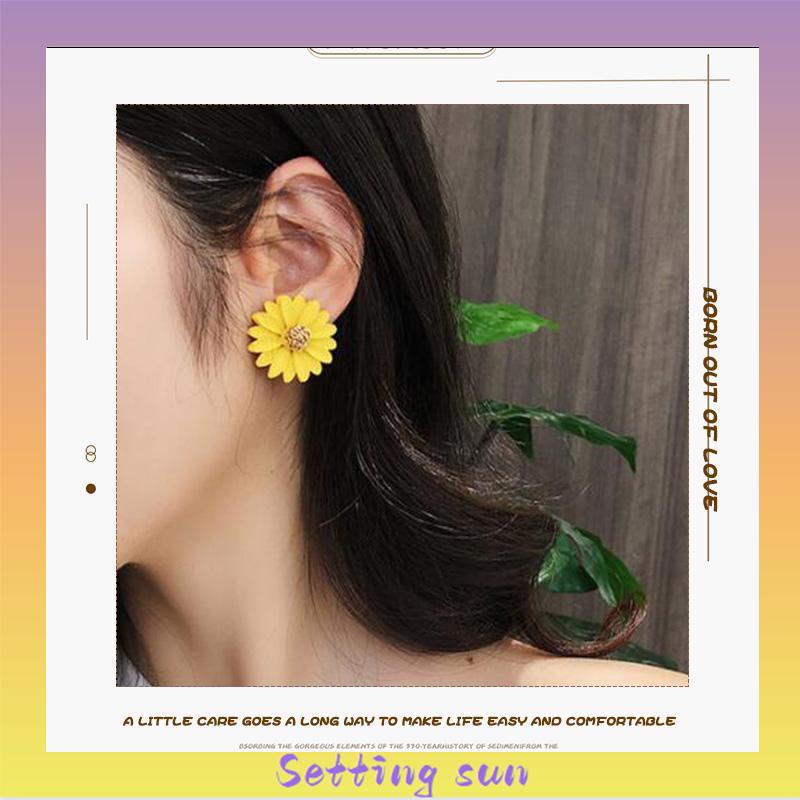 Anting Bunga Matahari Daisy Krisan Korea Fashion Sederhana Gaya Untuk Wanita TN