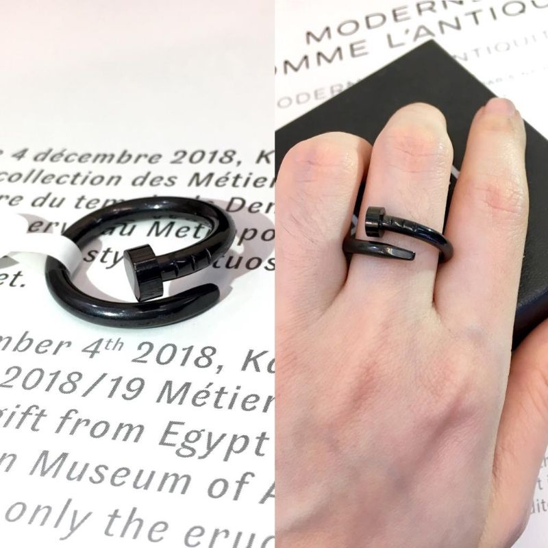 Cincin Paku Black Diamond Pria Wanita Fashion Korea Impor Titanium CS128