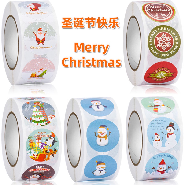 500PCS 1ROLL STICKER MERRY CHRISTMAS / STIKER LABEL NATAL XMAS GULUNG ROLL ISI 500PCS LIMITED