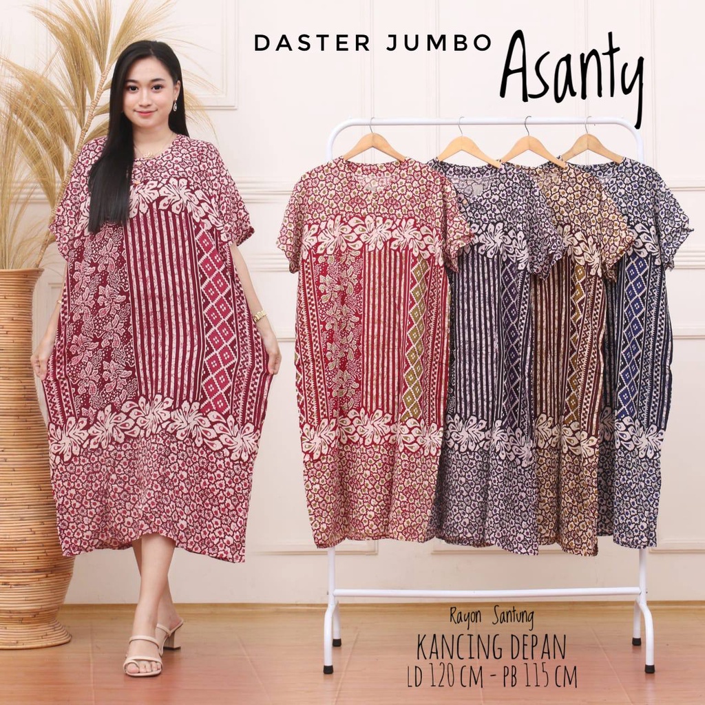 Daster Jumbo Busui Kancing Depan Ld 120 Bahan Rayon Wanita Bumil Lengan Pendek Kekinian