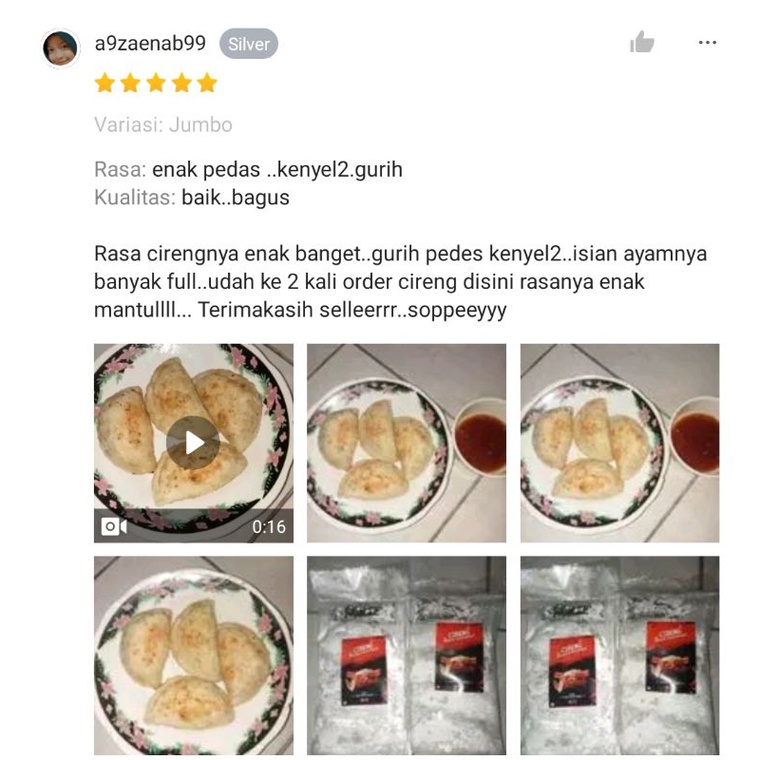 Cireng Ayam Suwir Pedas Jumbo ISI 3 BEST SELLER ‼️|| Non Msg / Pengawet || Home Made || Termurah || Open Reseller || Cireng Ayam | Cireng Rujak | Cireng Petis Madura | Ayam Pedas | Banyuwangi | Surabaya