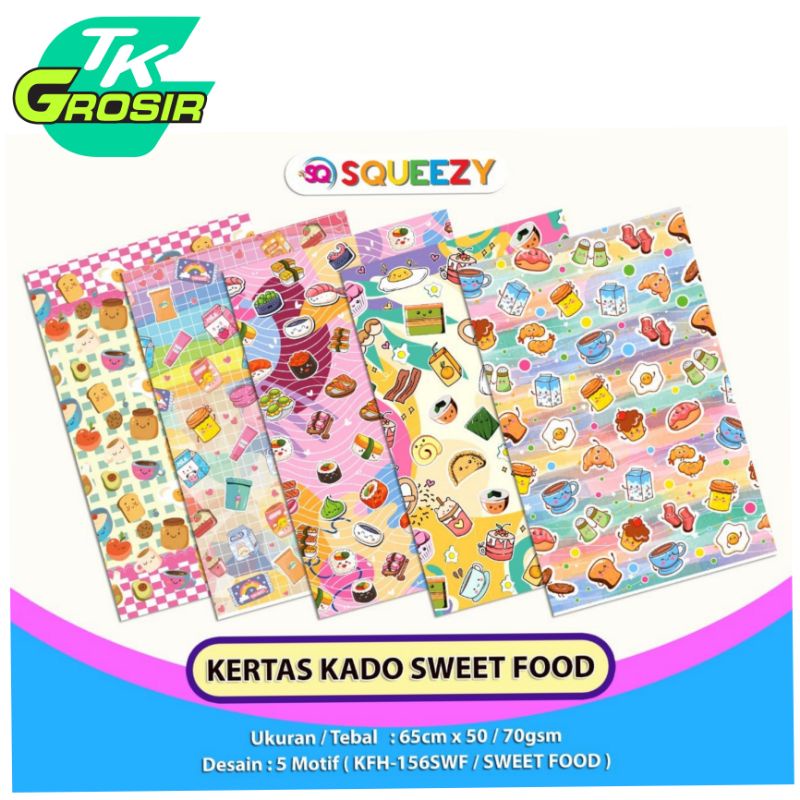 

10 PCS KERTAS KADO SQUEZZY STREET FOOD