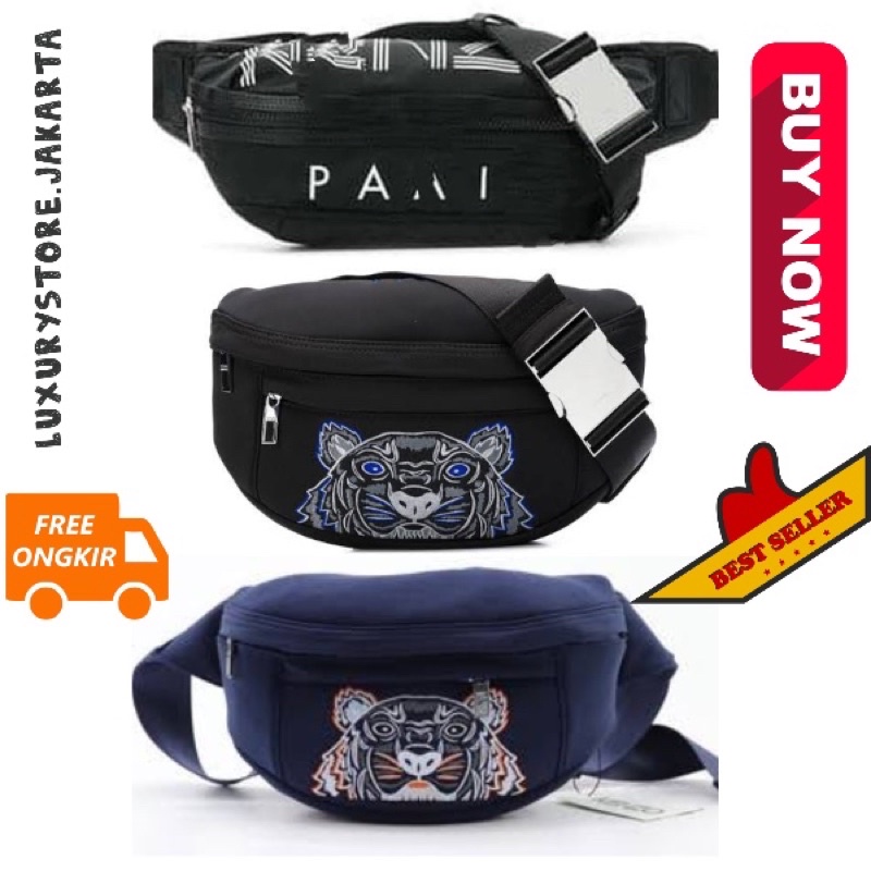 [BEST SELLER!!] K902 Waistbag Embroidered Ultra light Fabric Tiger For Men