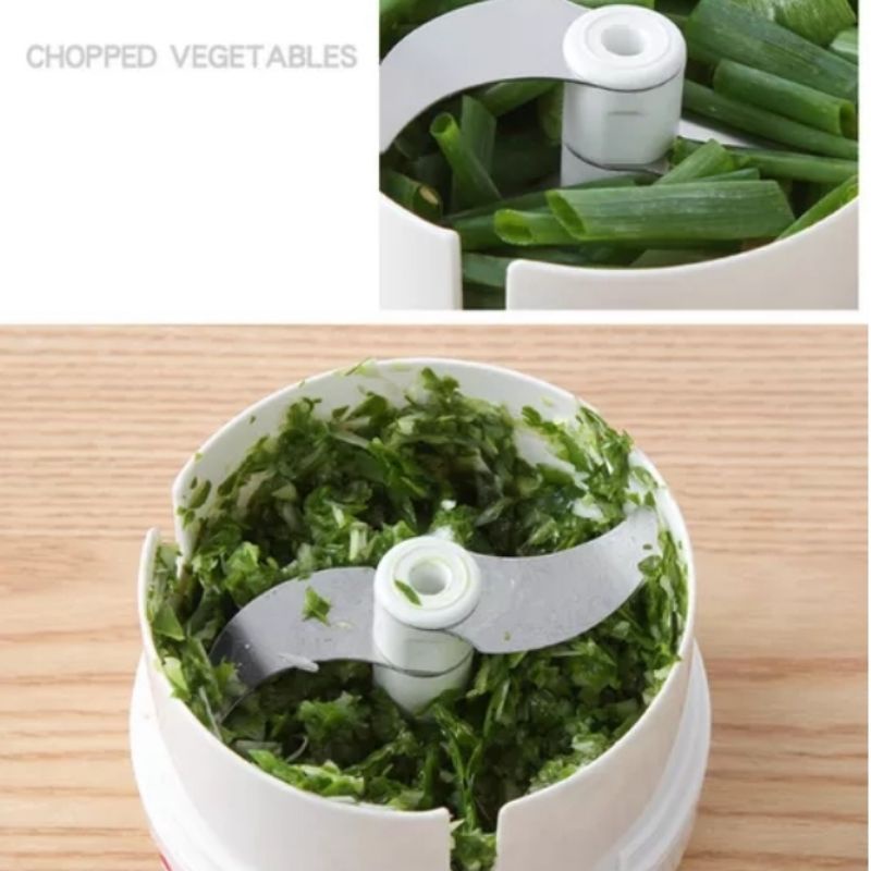 Mini Food Chopper Blender Manual Tarik Tangan Penghalus dan Penggiling