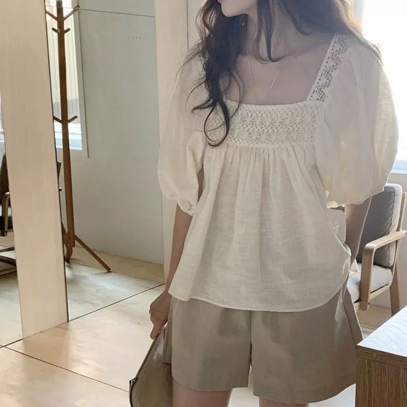 (FIFELS) CV 3211 Blouse ALULA Kerah Persegi Fashion Import