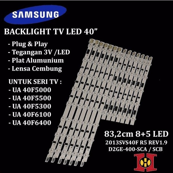 Backlight TV Samsung 40 Inch UA40F5000 5500 5300 6100 6400