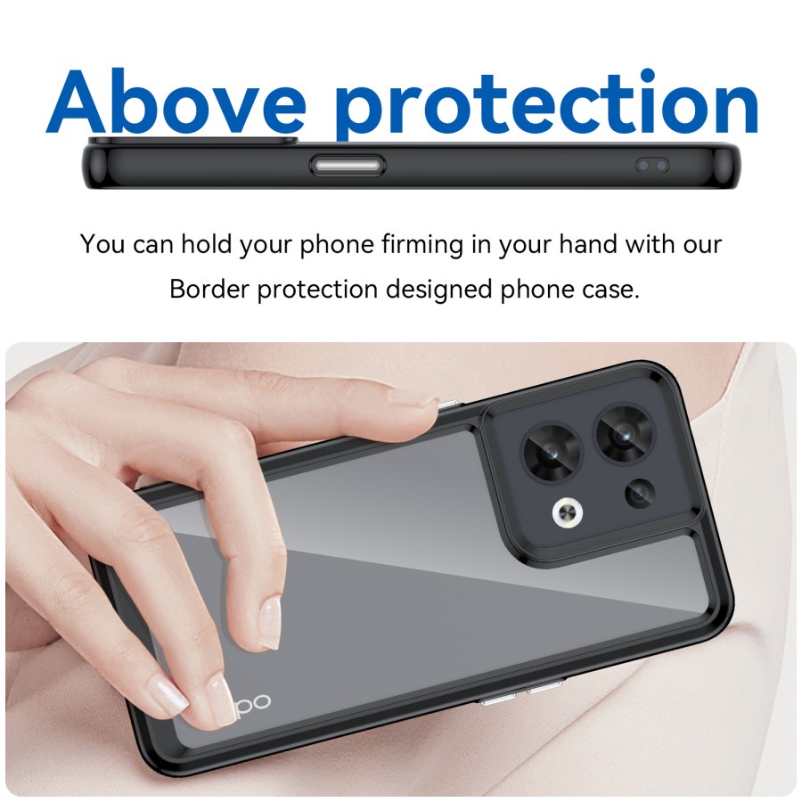 OPPO RENO 8 5G COVER SOFTCASE ELECTROPLATING COLORFUL PROTECTIVE SOFTCASE - RENO 8 5G, BLACK