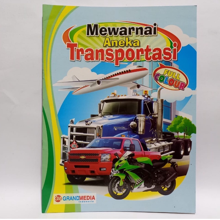 Buku Edukasi Anak PAUD TK Mewarnai Transportasi