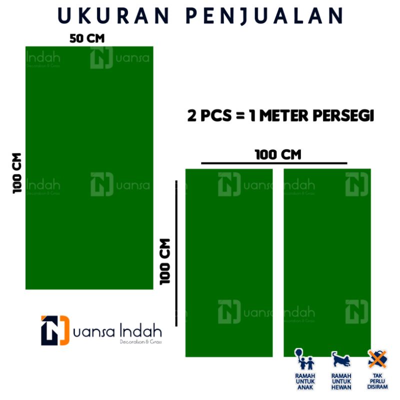 RUMPUT SINTETIS GOLF STANDAR UKURAN 100×50 CM