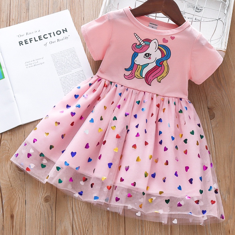 1234OS - Import Unicorn Dress Anak Perempuan Gaun Pesta Dress Tutu