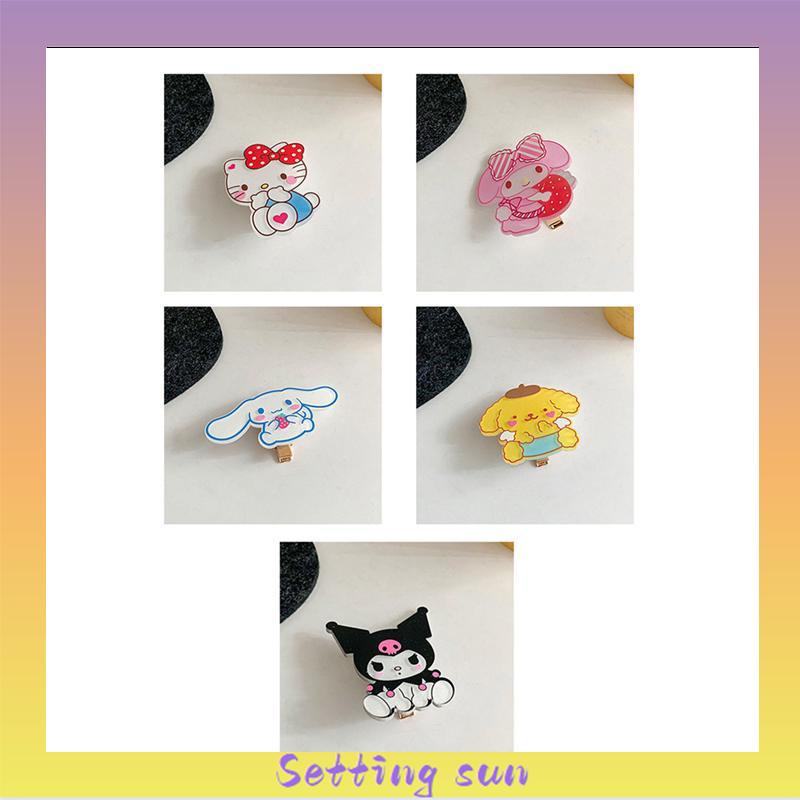 Jepit Rambut Kartun Cinnamoroll Anjing Kucing Bebek Bill Clip Aksesoris Rambut Poni Lucu Bercahaya TN