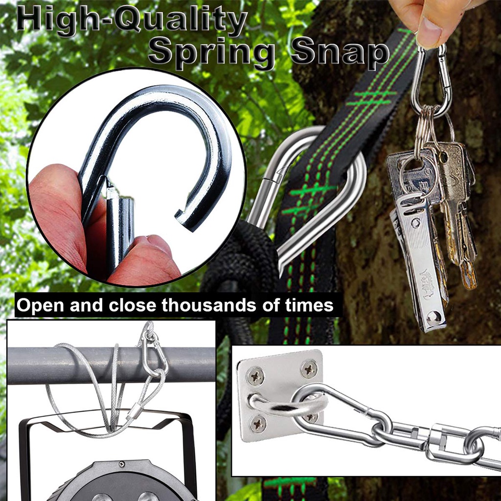 10 Pcs Klip Kait Carabiner Mini Multifungsi Bahan Alloy Tahan Lama Untuk Camping Climbing Hiking Outdoor