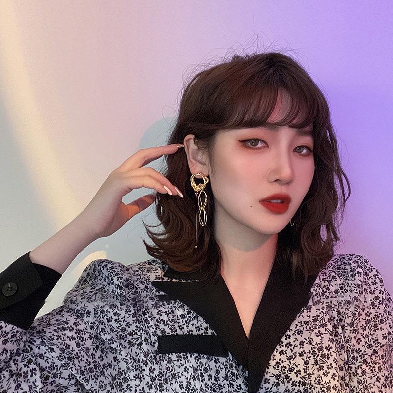 Anting Rumbai Bahan Metal Gaya Korea Retro