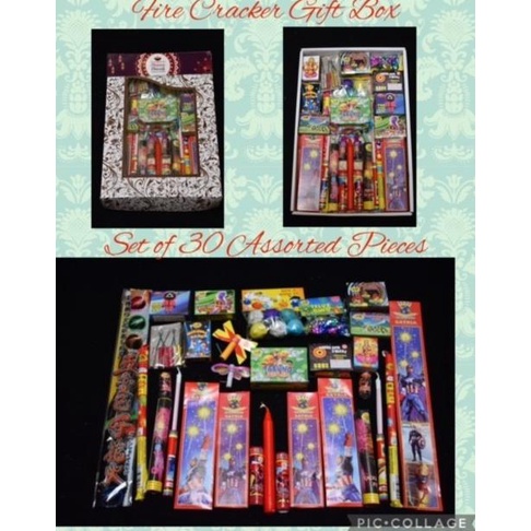 

DIWALI FIRE CRACKER GIFT BOX - CONTAINS 30 ASSORTED PCS - KEMBANG API REF6464RTG