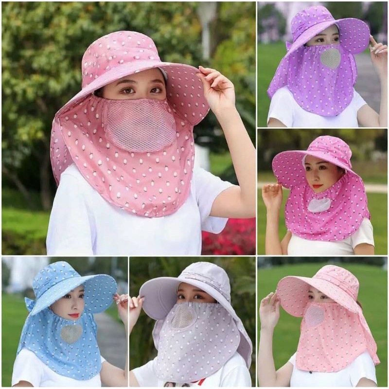 Topi Visor Lipat Wanita Casual Pelindung Sinar UV Anti UV / Outdoor / Fashion Topi Visor Lipat Wanita Anti UV Lebar / Topi Pantai Cadar