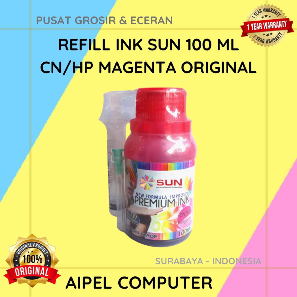 RISP100CM | REFILL INK SUN 100 ML CANON/HP MAGENTA ORIGINAL