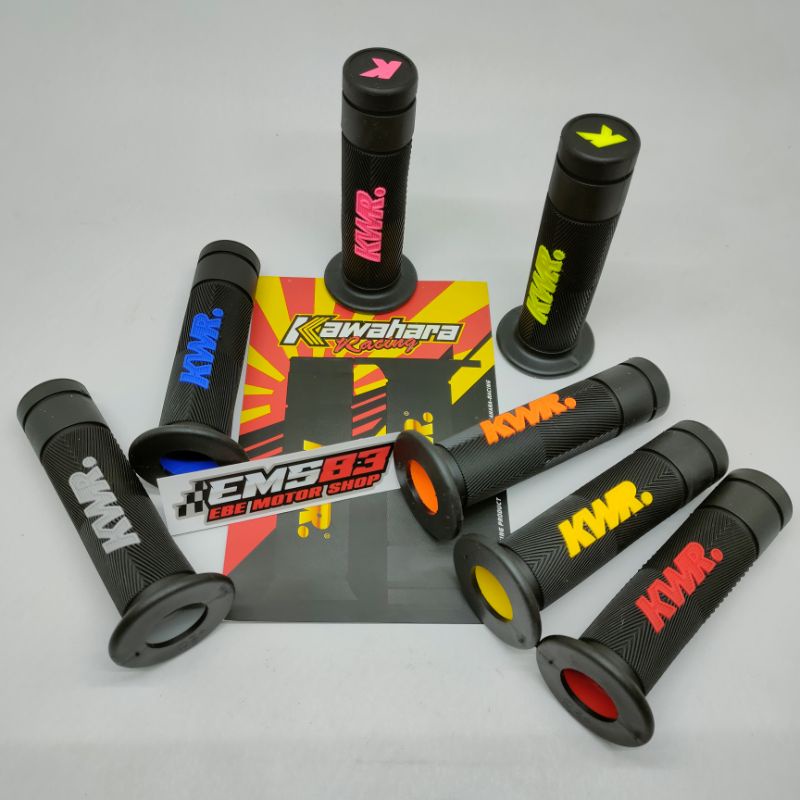 ID HANDGRIP KARET GAS KAWAHARA RACING ORIGINAL COLORFULL HAND GRIP BLUE FLUO RED ORANGE YELLOW PINK