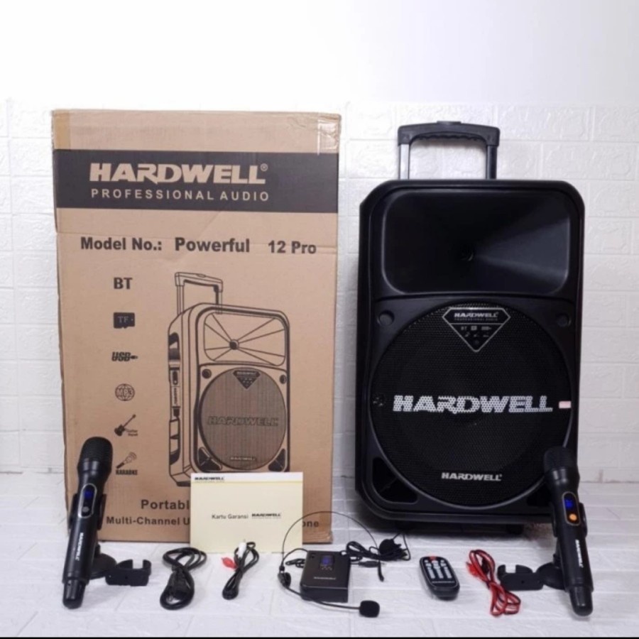 Jual Speaker Portable HARDWELL Powerfull 12 Pro Usb Bluetooth Mic ...