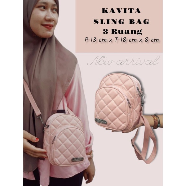 KAVITA SLINGBAG/TAS SLEMPANG 3 RUANG 3 RESLETING ACC RANDOM