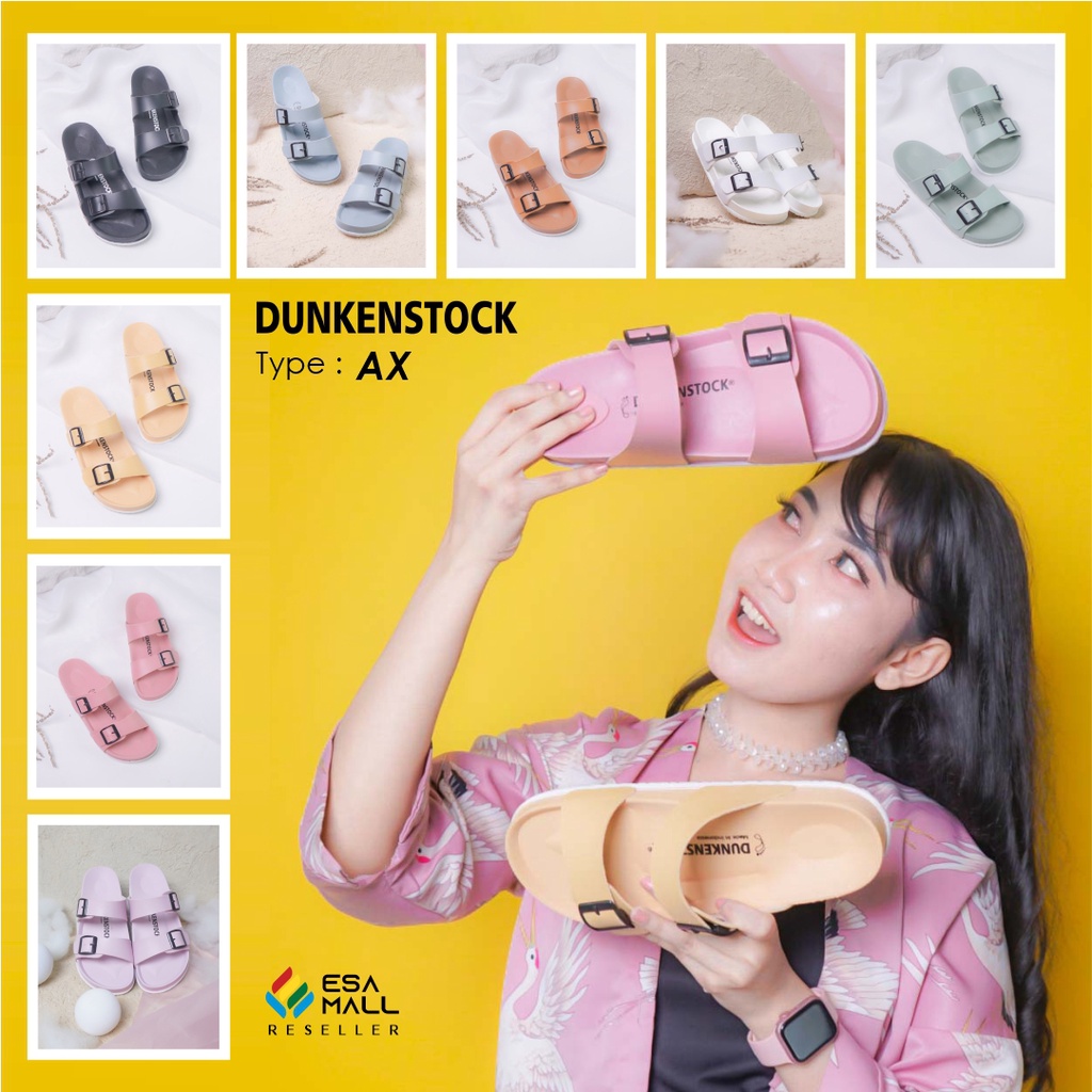 Dunkenstock Type-BX Sendal Slop Wanita Ban Dua Sandal Selop Cewek Model Birken Size 36-40