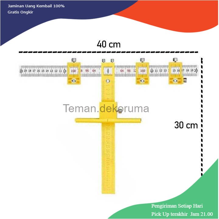 TD-PR2 Alloet Penggaris Alat Ukur Bor Woodworking Drilling Aid Tool - M138