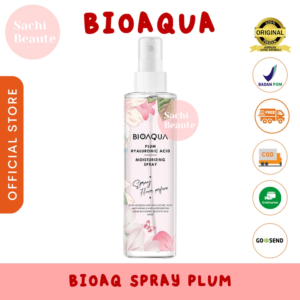 BIOAQUA Bio Aqua Face Mist Spray Wajah Portable 150ml Hydrating/Brightening/Soothing - Plum