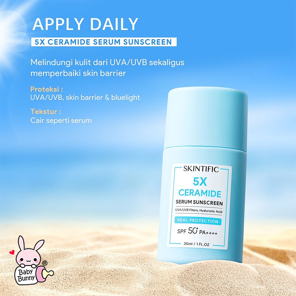 ❤ BELIA ❤ SKINTIFIC Sunscreen Series | Serum Sunscreen &amp; Mist SPF 50+ PA++++ | 5x Ceramide | All Day Light Sunscreen Mist | Ultra Light | BPOM