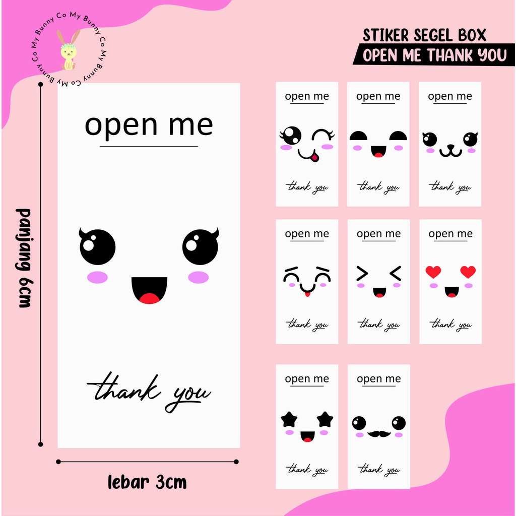 

Stiker Segel Box Stiker Label Open Me 70pcs