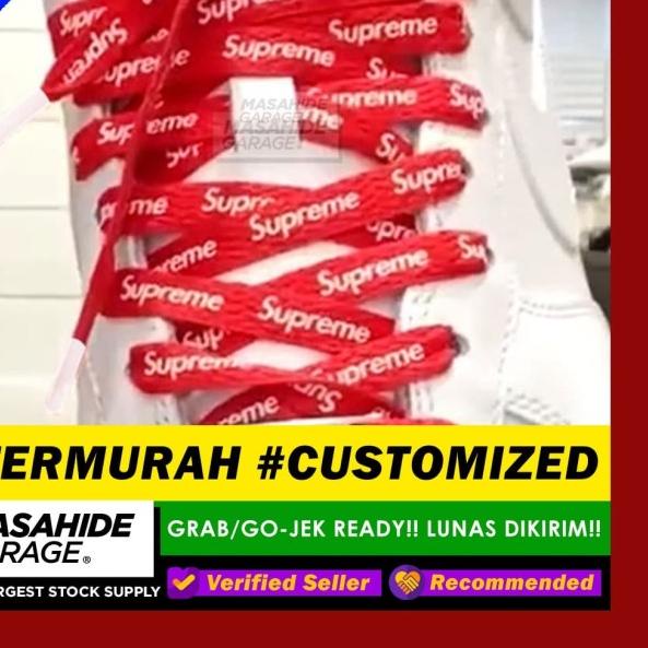 Jual SUPREME RED SHOELACES SUPREME LOGO SHOELACES 120cm TALI SEPATU Shopee Indonesia