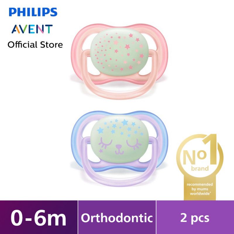 Philips Avent Ultra Air Night 2pcs - Empeng Bayi 0-6m