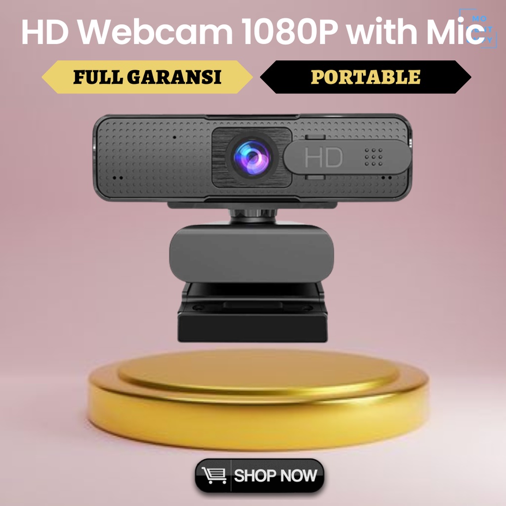 TISHRIC Aksesoris Kamera Webcam Web Cam Camera Laptop Komputer Desktop PC Full HD 1080p Jernih with
