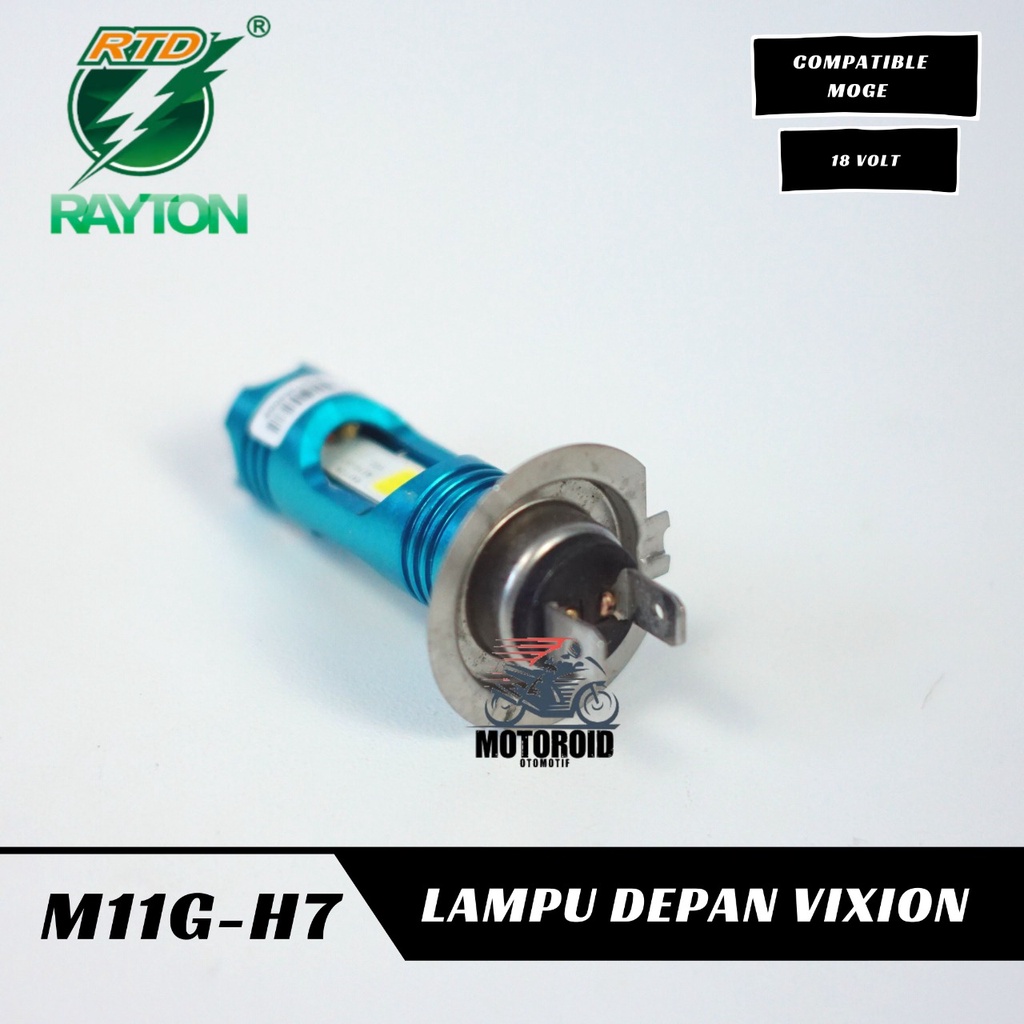 Lampu Depan Motor Rayton M11G-H7 2 LED Blue Devil DE Headlamp RTD