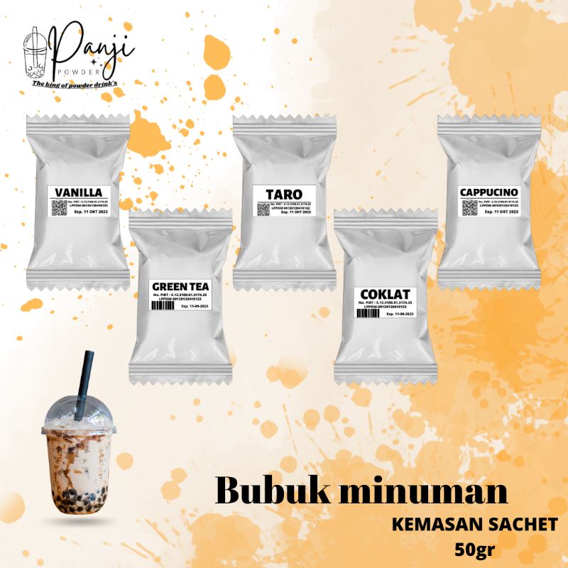 25gr bubuk minuman rasa / best seller / bubuk minuman rasa / bubuk minuman boba / bubuk minuman kekinian /serbuk minuman kekinian bubuk minuman aneka rasa vanilla green tea thai tea coffe coklat dan buah