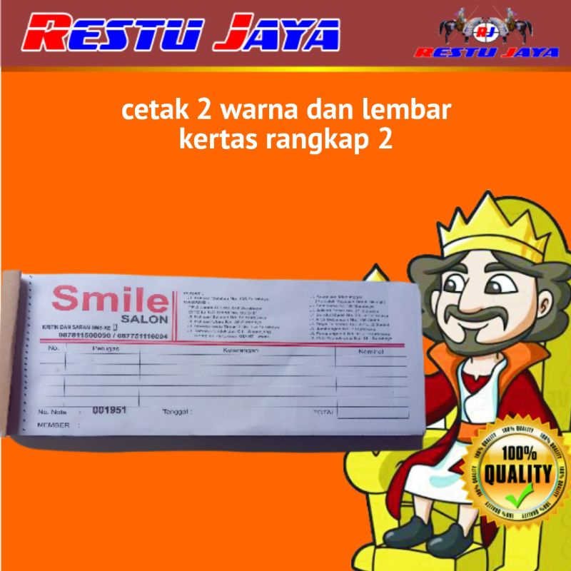 

Nota surat jalan faktur rangkap 2 ukuran 10cmx21cm cetak tinta 2 warna