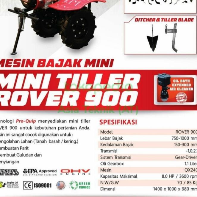 Mesin Bajak Sawah Cultivator Proquip Rover 900