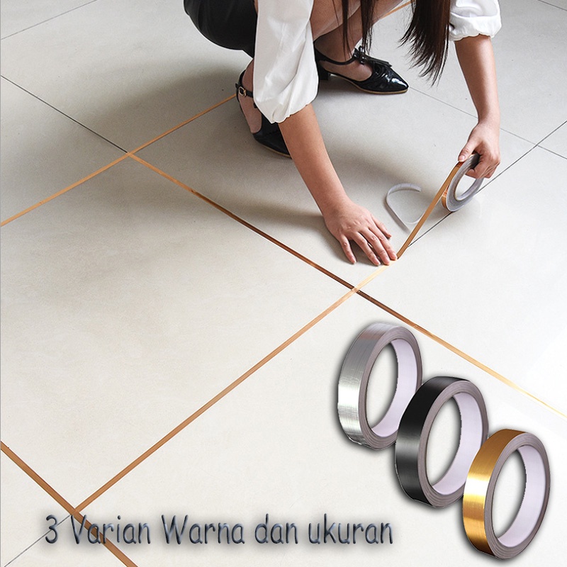 (Serba Serbi)Sticker Pembatas Nat Keramik/Waterproof Floor Tile Stickers/Stiker Dekorasi  Lantai keramik Sticker Pembatas 50m