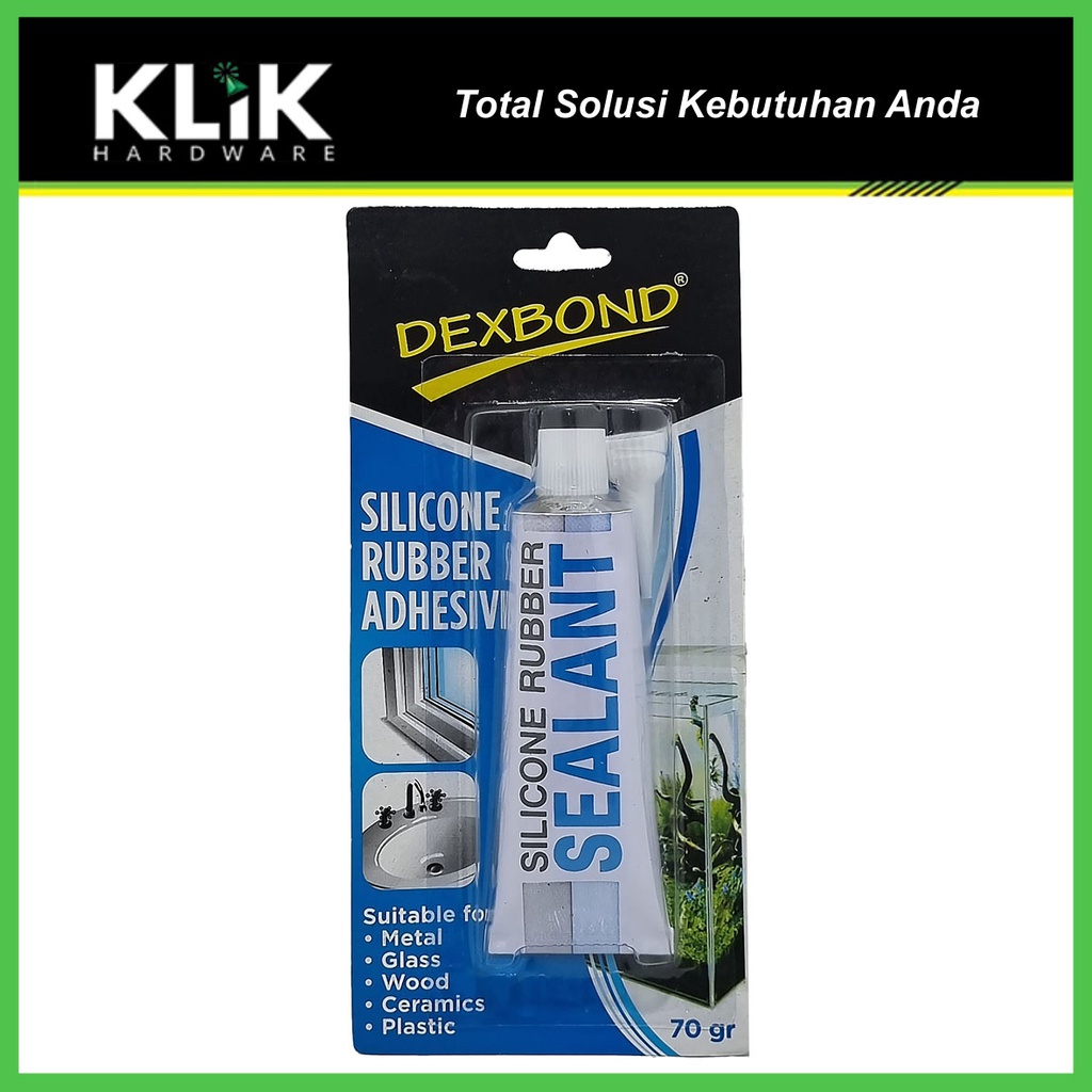 Dexbond Lem Silicone Sealant 70 gram Lem Kaca Aquarium Silikon Bening