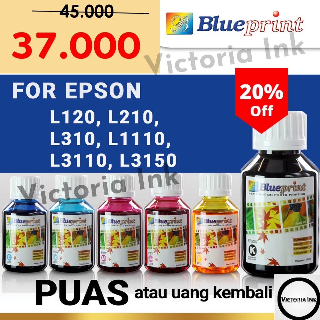 Tinta Blueprint Epson 100ml Tinta Compatible Epson Tinta BP Untuk Printer Epson 100ml